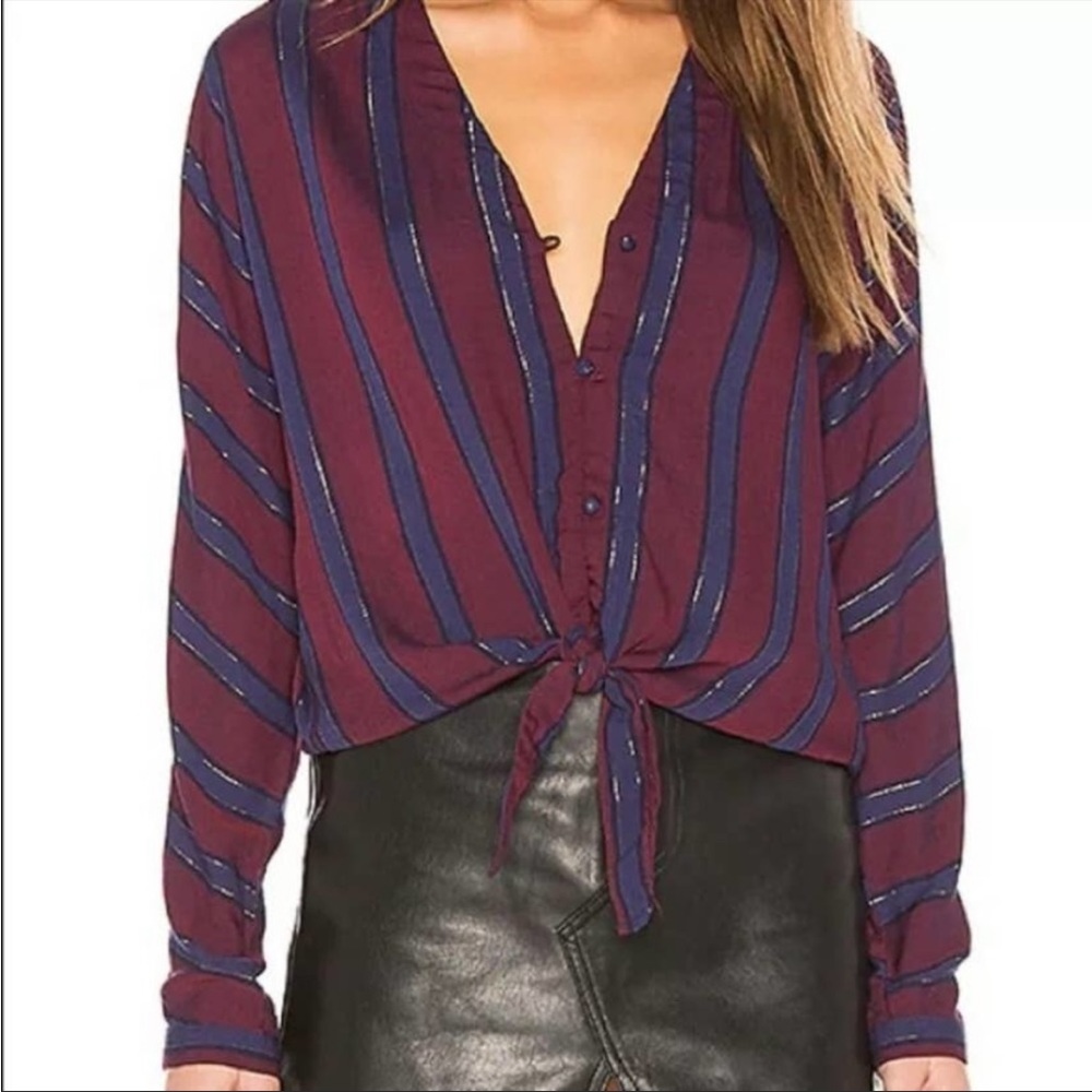 Rails Metalic Striped Tie Button Down